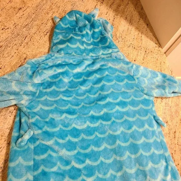 Cat & Jack Blue Owl Bath Bedtime Pajama Robe! XS 4/5 (No Belt) - Picture 6 of 9